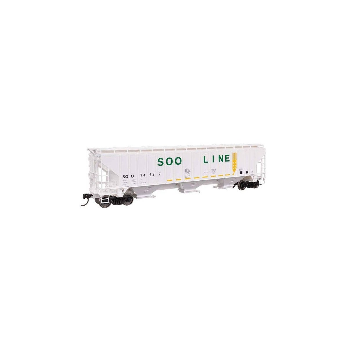 57′ Trinity 4750 3-Bay Covered Hopper - Ready to Run -- Soo Line 74627, HO, WalthersMainline 49076