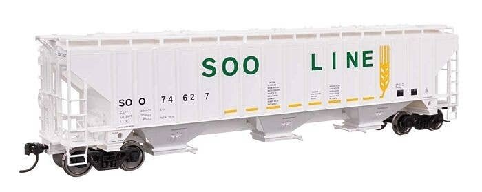 57′ Trinity 4750 3-Bay Covered Hopper - Ready to Run -- Soo Line 74627, HO, WalthersMainline 49076