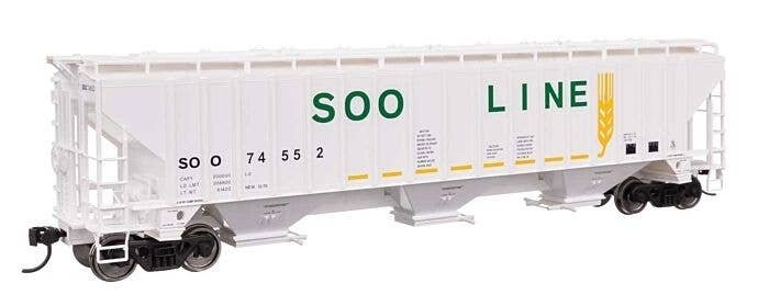 57′ Trinity 4750 3-Bay Covered Hopper - Ready to Run -- Soo Line 74552, HO, WalthersMainline 49074