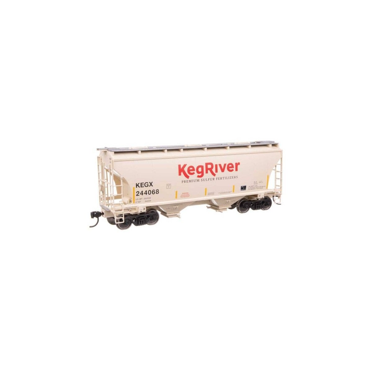 39′ Trinity 3281 2-Bay Covered Hopper - Ready-to-Run -- Keg River 244068, HO, WalthersMainline 49315