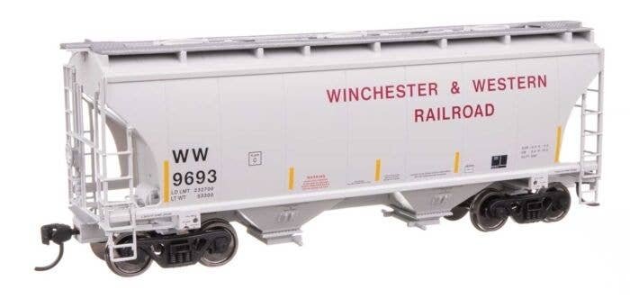 39′ Trinity 3281 2-Bay Covered Hopper - Ready-to-Run -- Winchester & Western 9693, HO, WalthersMainline 49332
