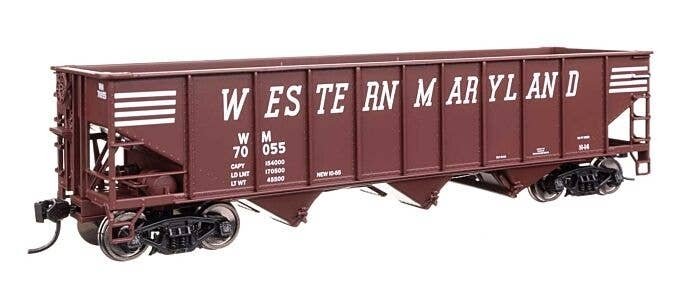 70-Ton AAR 3-Bay Open Hopper - Ready to Run -- Western Maryland 70055, HO, WalthersMainline 56759