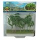 Woods Edge Trees -- Green - 3 to 3-1/2′ 7.6 to 8.9cm pkg(9), ALL, JTT Miniature Tree 95617