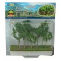 Woods Edge Trees -- Green - 3 to 3-1/2′ 7.6 to 8.9cm pkg(9), ALL, JTT Miniature Tree 95617