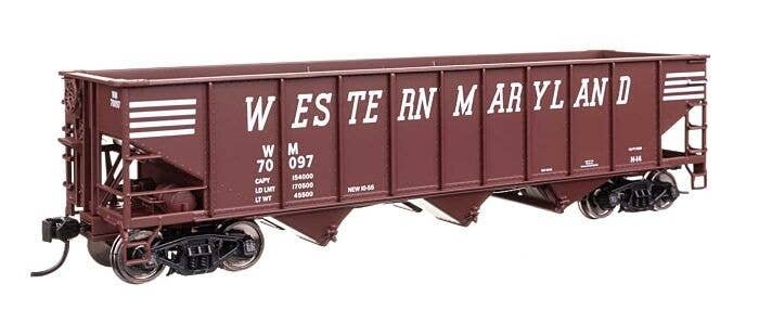 70-Ton AAR 3-Bay Open Hopper - Ready to Run -- Western Maryland 70097, HO, WalthersMainline 56760