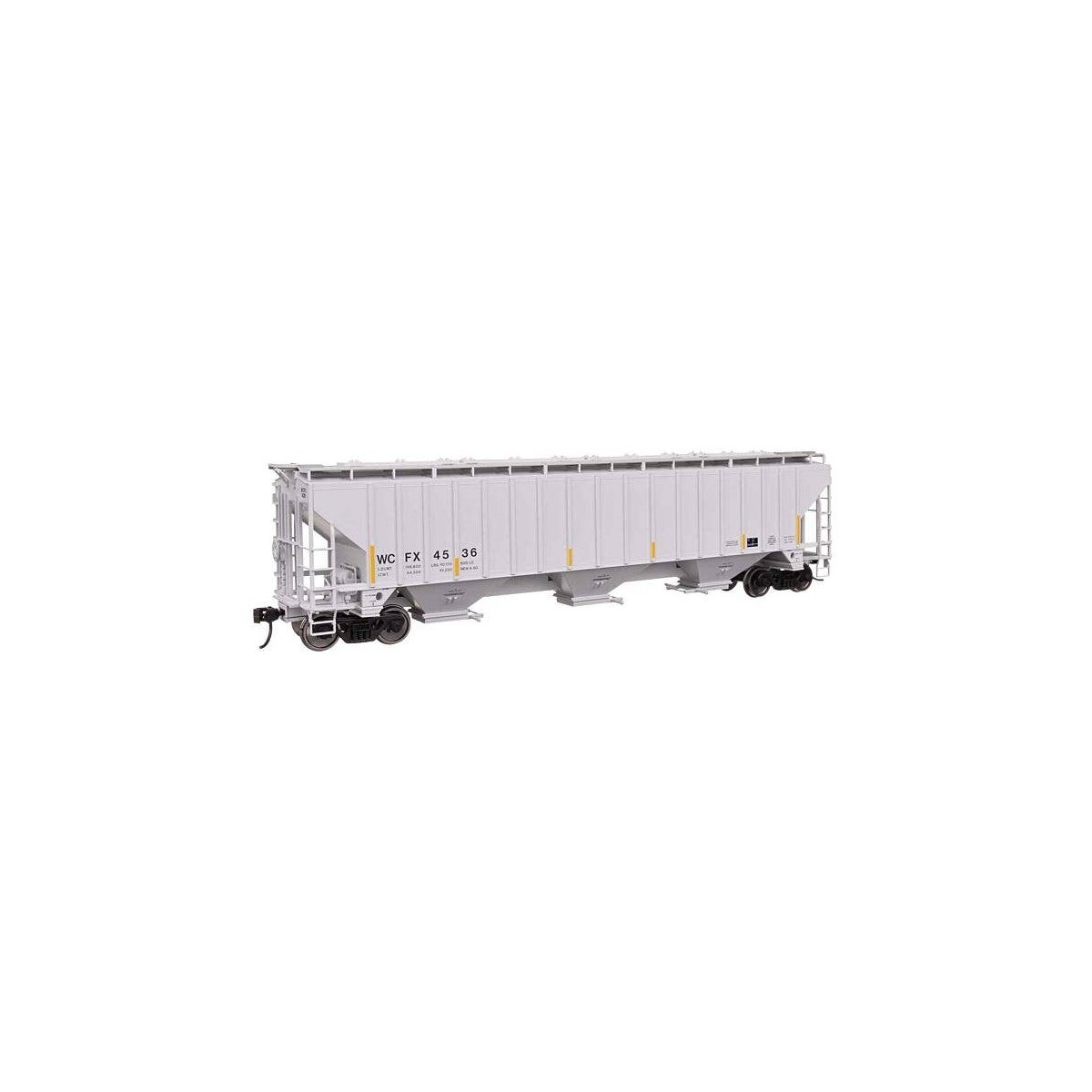 57′ Trinity 4750 3-Bay Covered Hopper - Ready to Run -- General Electric Rail Service WCFX 4520, HO, WalthersMainline 49078