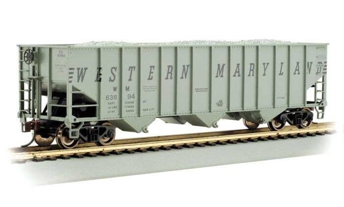 Bethlehem Steel 3-Bay 100-Ton Open Hopper - Ready to Run - Silver Series(R) -- Western Maryl, HO, Bachmann Industries 18748
