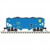 55-Ton Fishbelly Hopper with Load - Ready to Run -- Delaware & Hudson 5802 (blue, yel, N, Atlas Model Railroad Co. 50007214