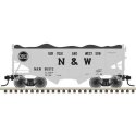 55-Ton Fishbelly Hopper with Load - Ready to Run -- Norfolk & Western 96964 (gray, bl, N, Atlas Model Railroad Co. 50007297