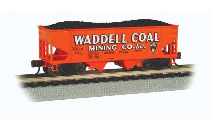 USRA 55-Ton 2-Bay Open Hopper w/Load - Ready to Run - Silver Series(R) -- Waddell Coal WDLX 1, N, Bachmann Industries 19561