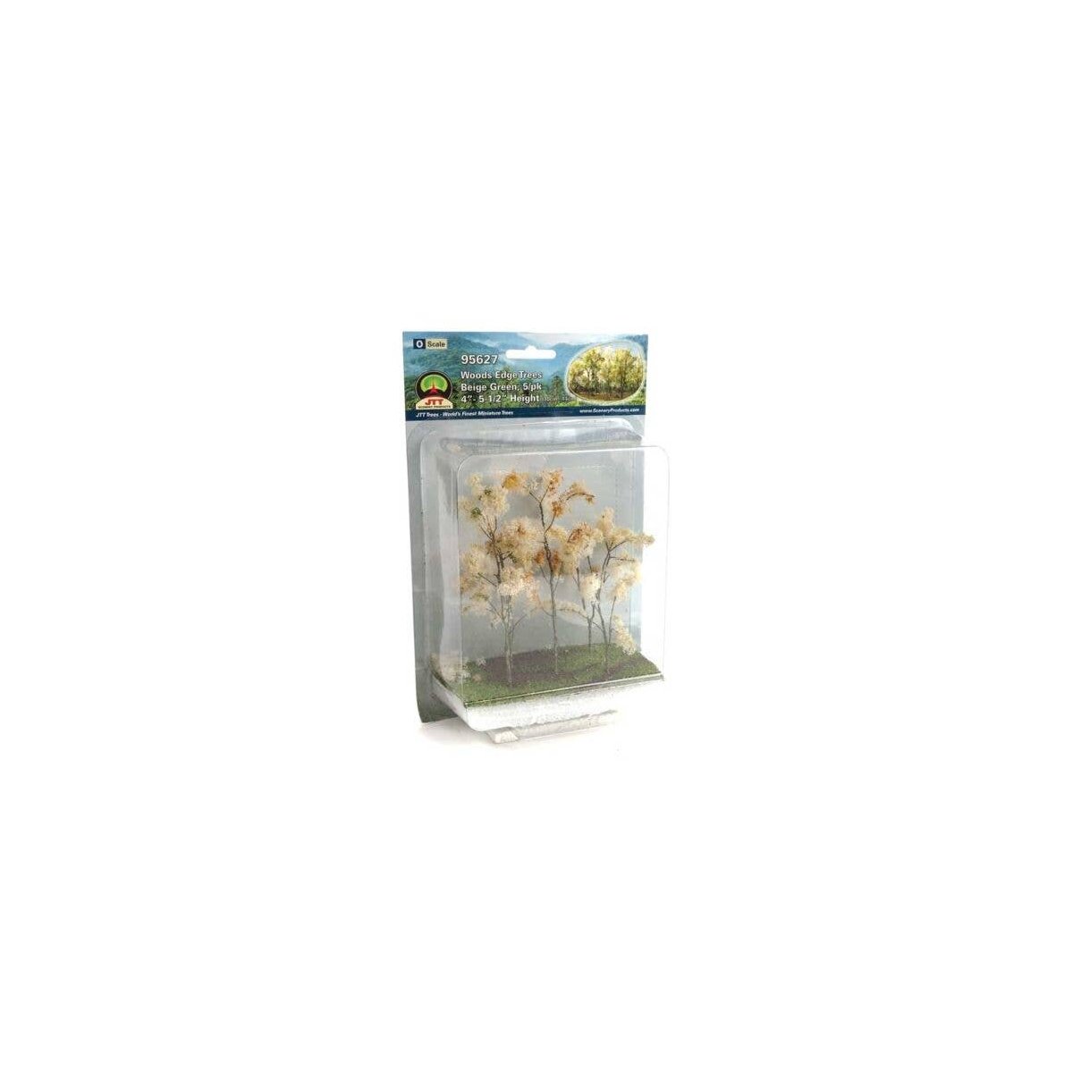 Woods Edge Trees -- Beige-Green 4 to 5-1/2′ pkg(5), ALL, JTT Miniature Tree 95627