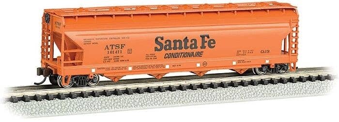 56′ 4-Bay Center-Flow Hopper - Ready to Run - Silver Series(R) -- Atchison, Topeka & Santa Fe, N, Bachmann Industries 17564