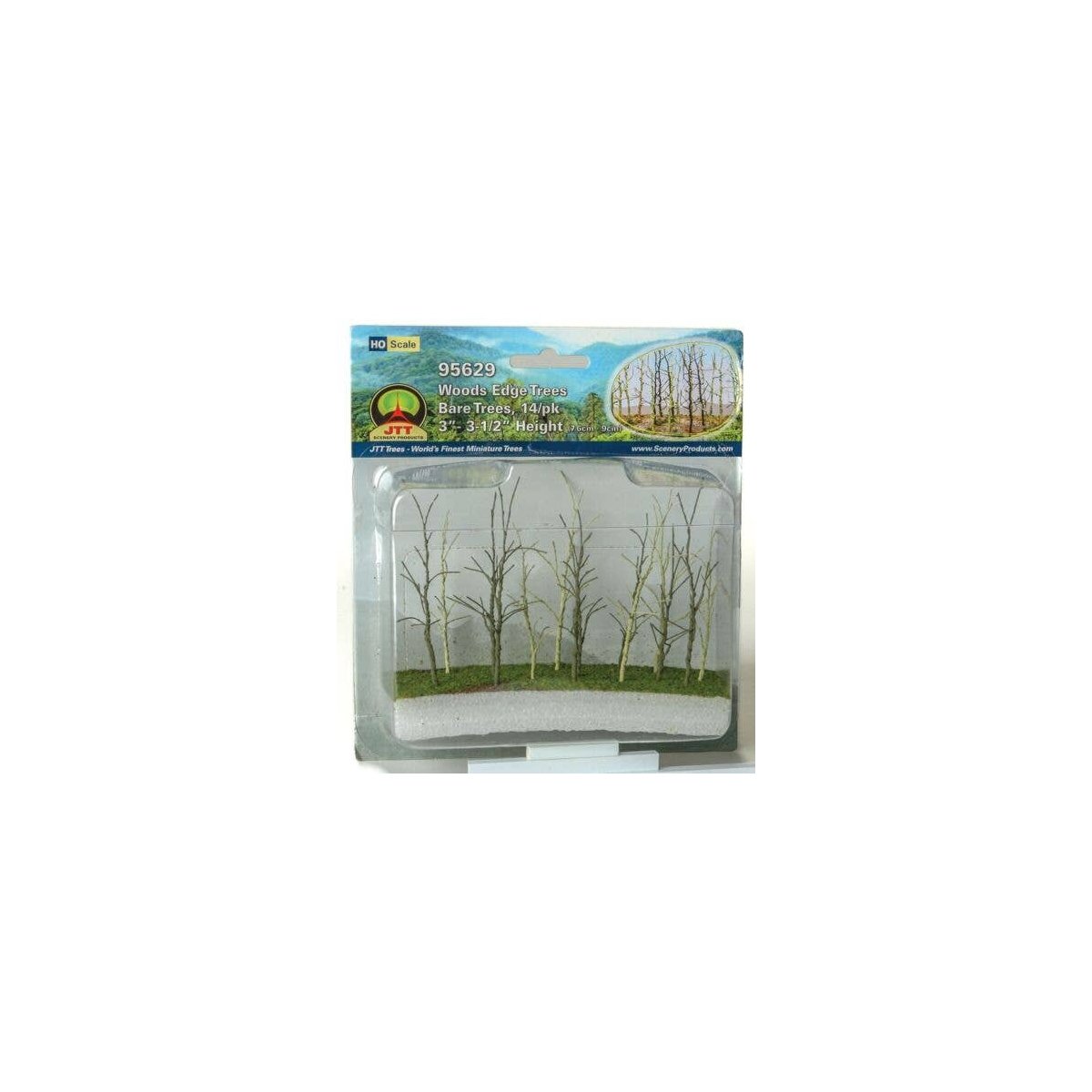 Woods Edge Trees -- Bare 3 to 3-1/2′ pkg(14), ALL, JTT Miniature Tree 95629
