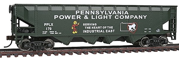 Offset Quad Hopper - Ready To Run -- Pennsylvania Power & Light PPLX 170, HO, WalthersTrainline 1659