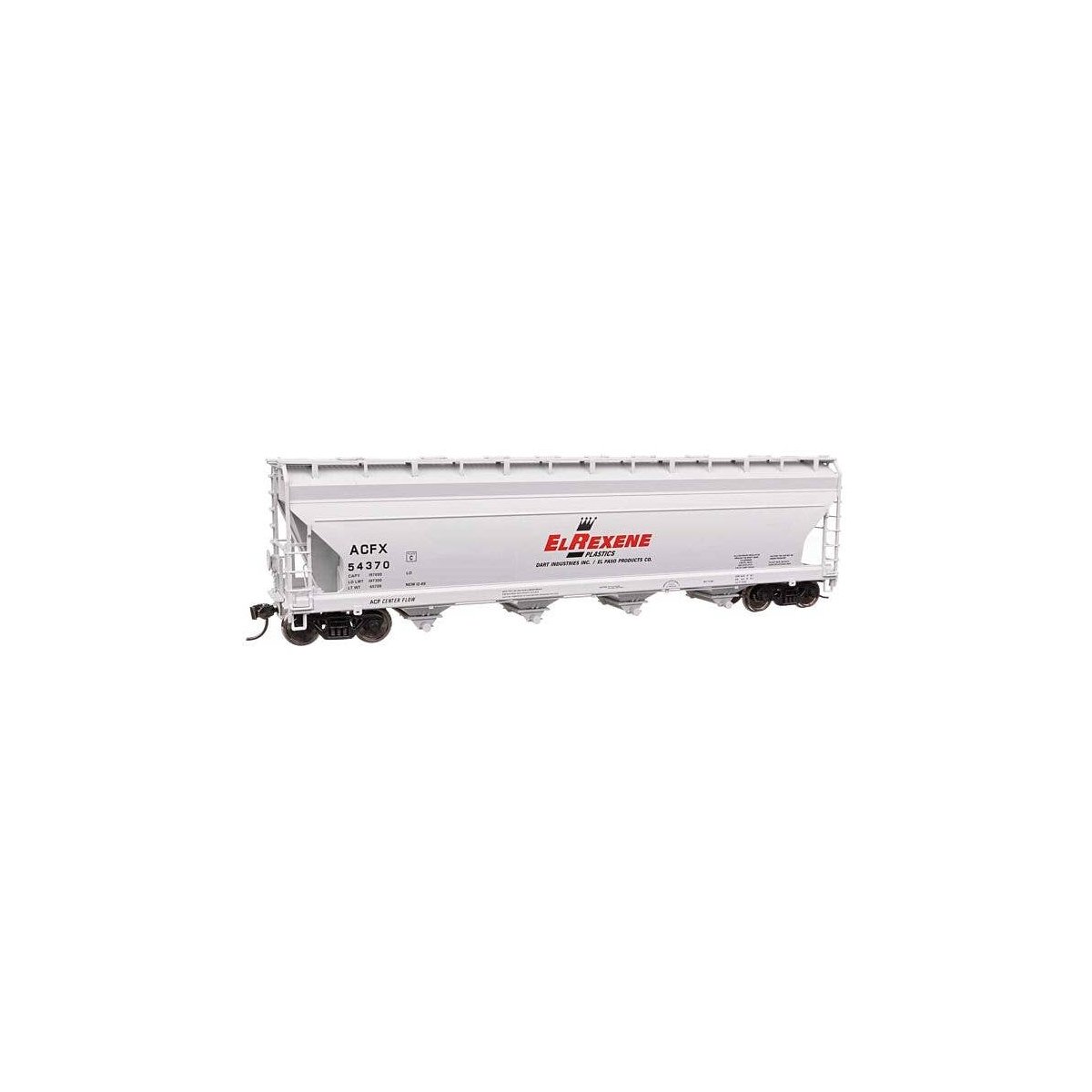 ACF 5250 4-Bay Centerflow Covered Hopper - Ready to Run -- El Rexene ACFX 54370, HO, WalthersMainline 49213
