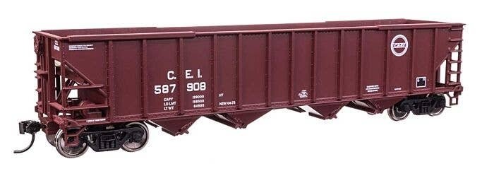 50′ 100-Ton 4-Bay Hopper - Ready to Run -- Chicago & Eastern Illinois 587908, HO, WalthersMainline 57803