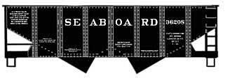 USRA Early 55-Ton 2-Bay Hopper - Kit -- Seaboard Air Line 36208 (black), HO, Accurail Inc 2439