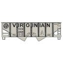 USRA 55-Ton 2-Bay Open Hopper - Kit -- Virginian (class BL-4, gray, black, Billboard Lettering), HO, Accurail Inc 81751