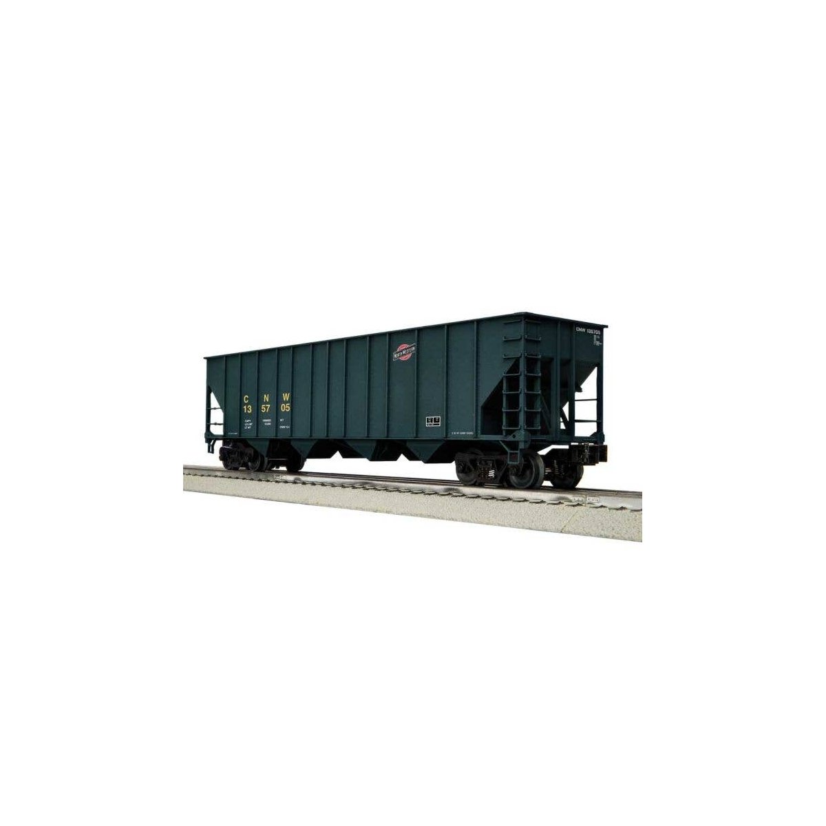 100-Ton 4-Bay Hopper 3-Pack - 3-Rail - Ready to Run -- Chicago & North Western Set B (green, yellow, sma, O, Lionel 2542255