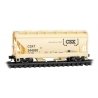 ACF 39′ 2-Bay Center-Flow Covered Hopper - Round Hatches - Ready to Run -- CSX 244092 (beige,, N, Micro Trains Line 9200650
