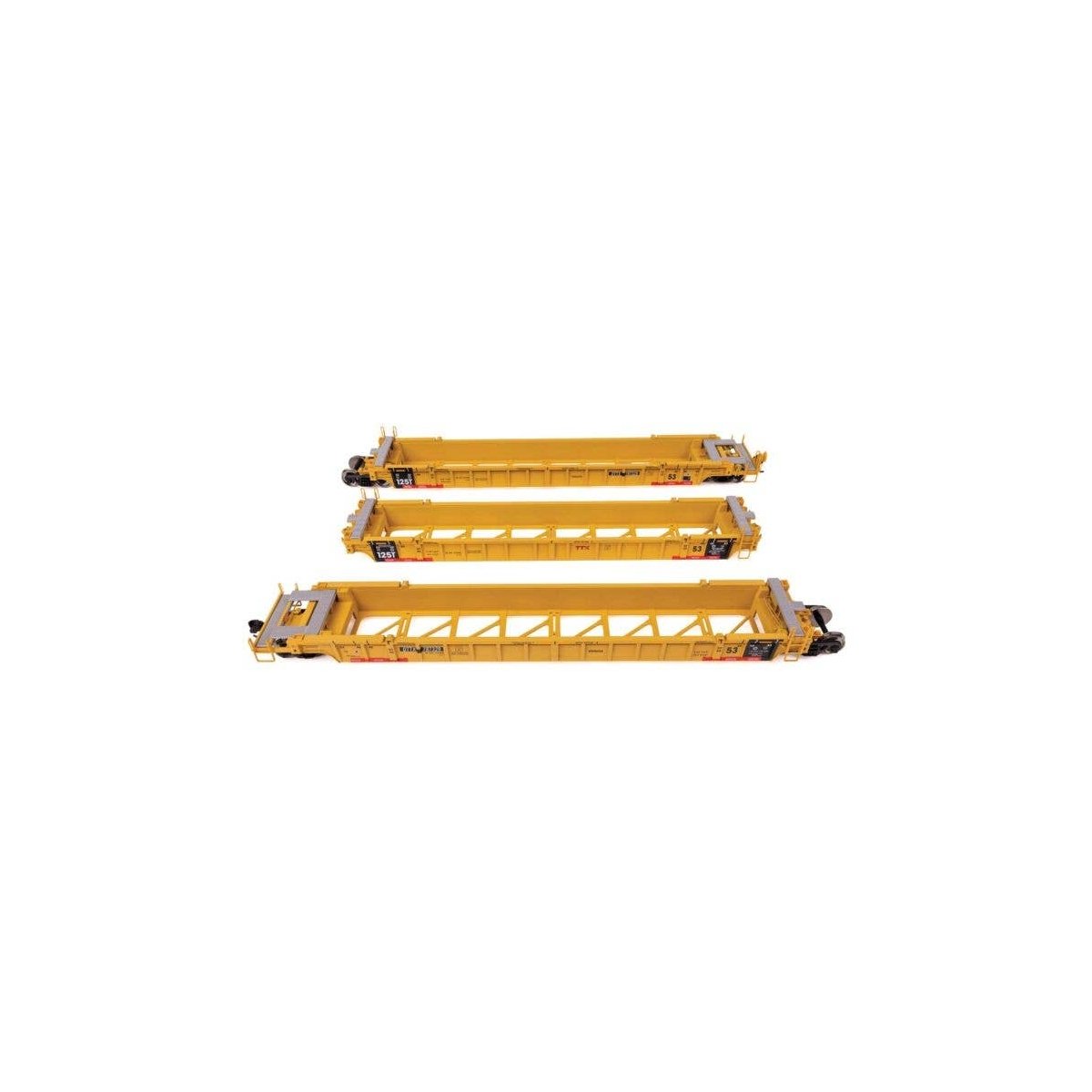 NSC Articulated 3-Unit 53′ Well Car - Ready-to-Run -- TTX 787329, HO, WalthersMainline 55831