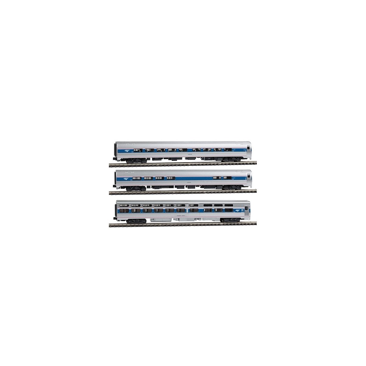 Intercity Express 3-Car Set - Ready to Run -- Amtrak (Phase IVb silver, blue, red Pinstripes 2000s Logo), N, Kato USA Inc 106628