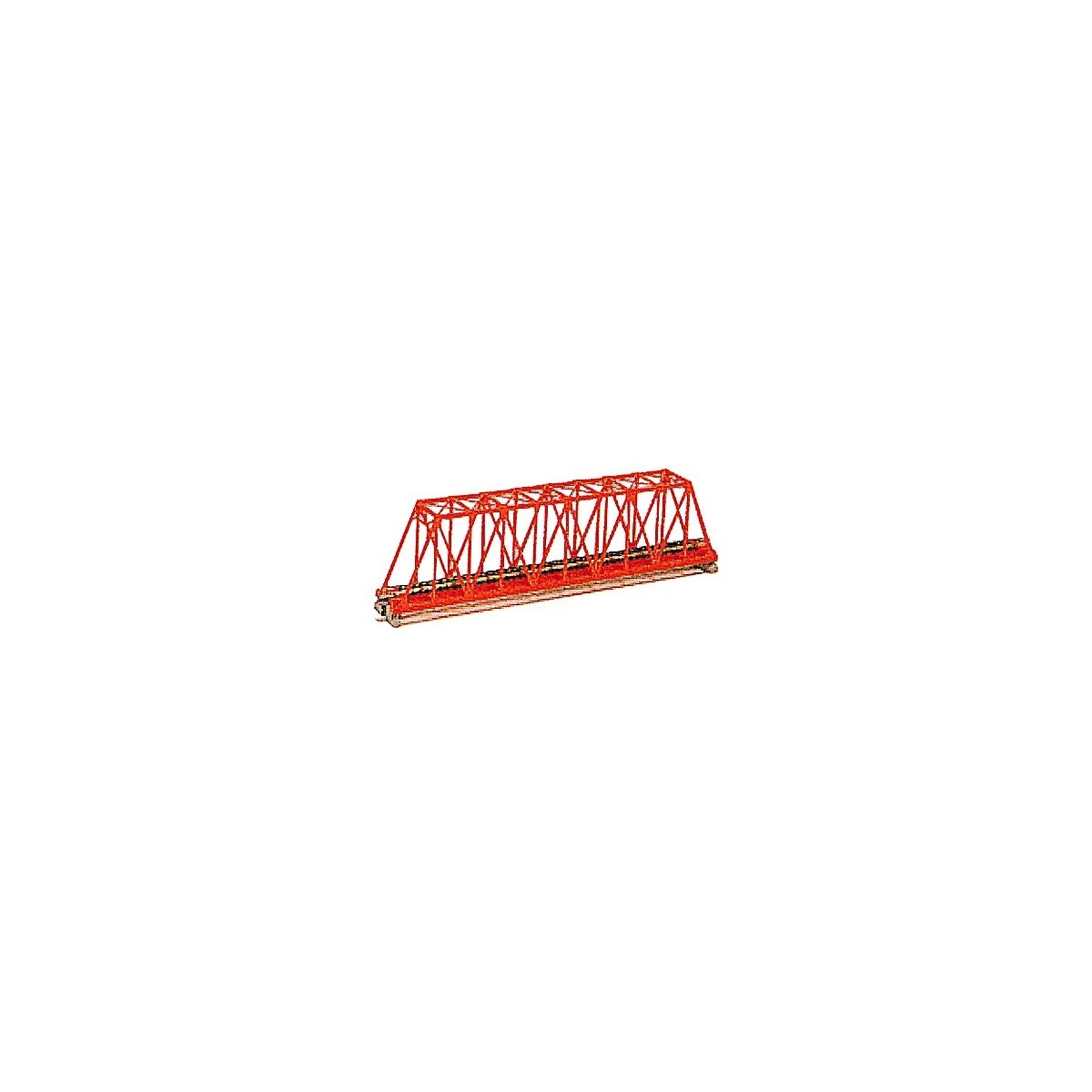 Single-Truss Bridge - 248mm 9-3/4′ -- Red, N, Kato USA Inc 20430