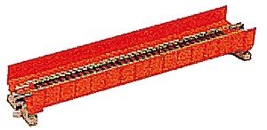 Single-Plate Girder Bridge - 7-5/16′ 186mm -- Red, N, Kato USA Inc 20450
