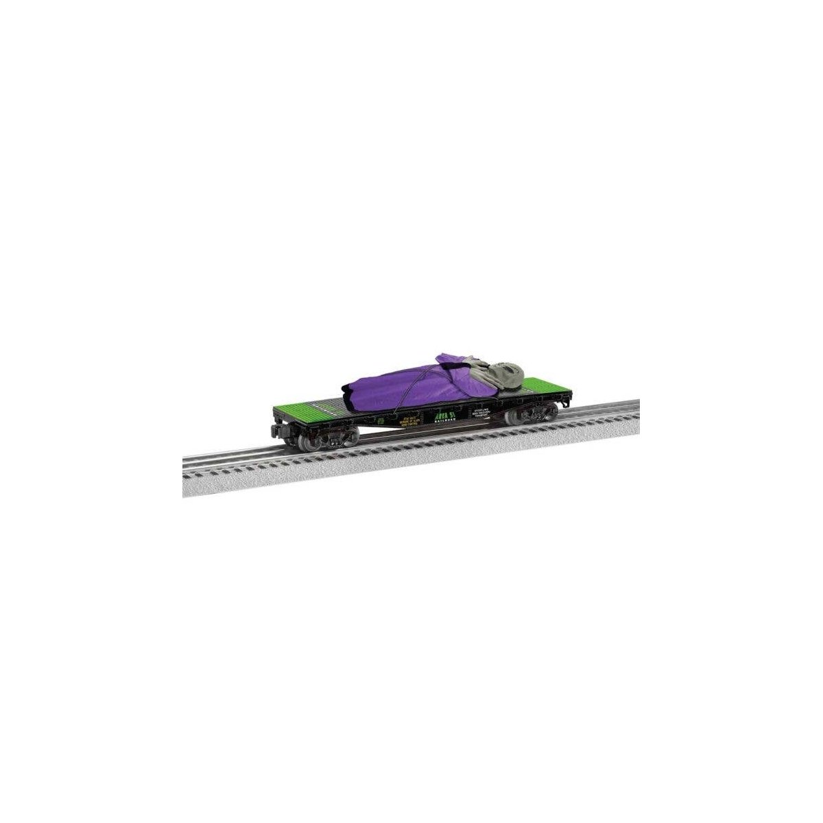 Flatcar w/Alien Load - 3-Rail - Ready to Run -- Area 51 Take Me to your Leader (black, green), O, Lionel 2528710