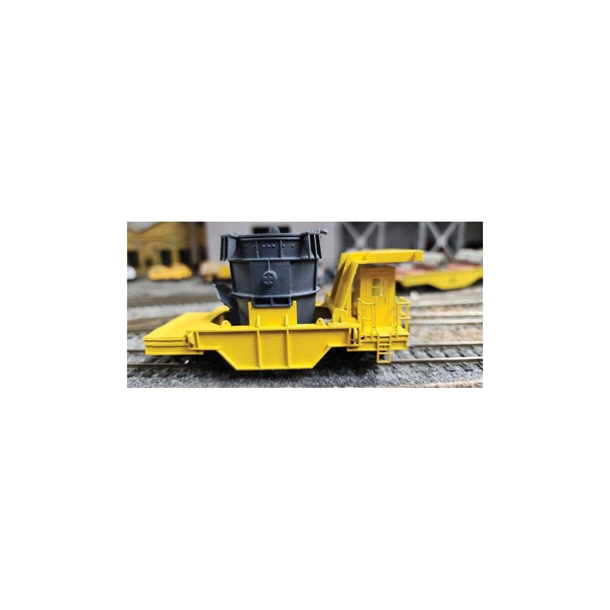 Steel Mill Ladle Transfer Car with Ladle - Kit -- With Trucks, Kadee Couplers, Metal Wheels (unde, HO, State Tool & Die 712