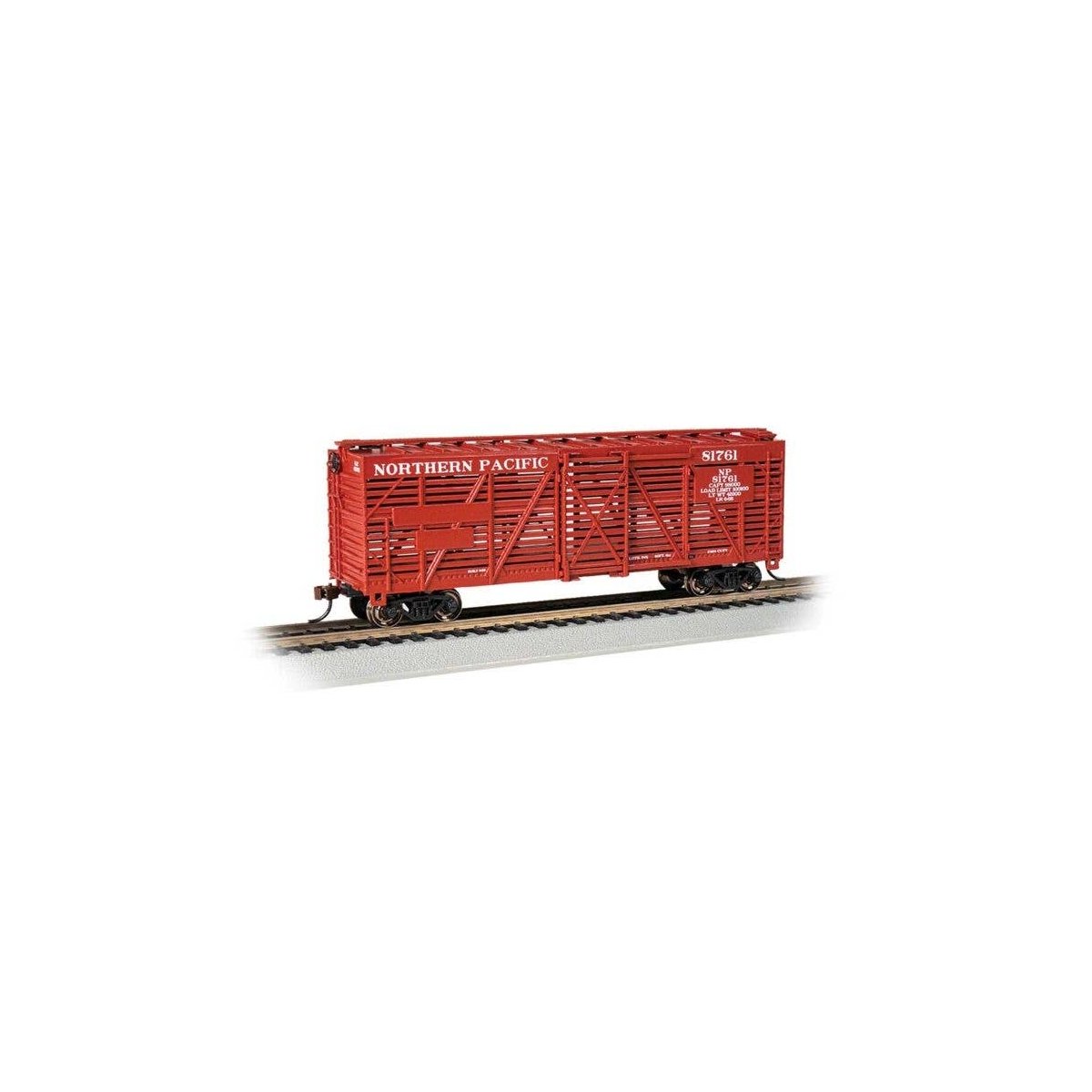 40′ Stock Car - Ready to Run - Silver Series(R) -- Northern Pacific 81761 (Boxcar Red), HO, Bachmann Industries 18516