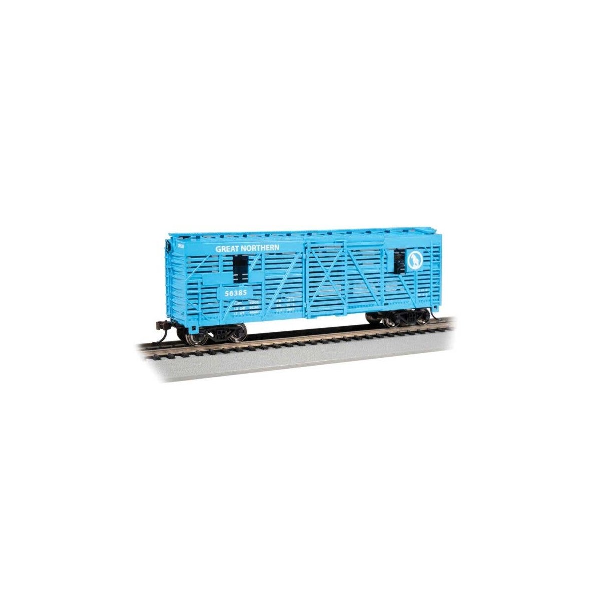 40′ Animated Stock Car with Cattle - Ready to Run - Silver Series(R) -- Great Northern 56385, HO, Bachmann Industries 19714