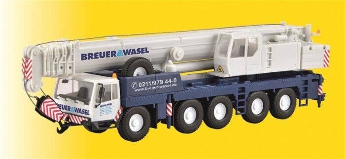 Liebherr Telescoping Moble Crane - Kit -- Breuer & Wasel (white, blue, German Lettering), HO, Kibri 13060