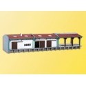 Boxcar Shed -- 10-13/16 x 3 x 2-3/16′ 27.5 x 7.5 x 5.5cm, N, Kibri 37809