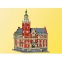 Leer Town Hall -- 11-13/16 x 8-7/8 x 13-3/4′ 30 x 22.5 x 35cm, HO, Kibri 38381
