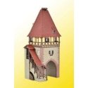 Timber-Framed Tower w/Gate -- Kit - 3-15/16 x 3-1/8 x 8-1/4′ 10 x 8 x 21cm, HO, Kibri 38470