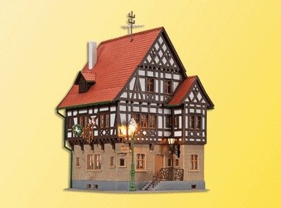 Hotel Rossel in Markgrafler -- 3-7/8 x 3-7/8 x 5-5/16′ 10 x 10 x 13.5cm, HO, Kibri 38744