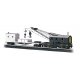 250-Ton Crane Car & Boom Tender - Silver Series(R) -- Painted, Unlettered (black, silver), HO, Bachmann Industries 16149
