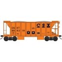 70-Ton 2-Bay Ballast Hopper with Side Chutes (Ballast Gates) - Ready to Run -- CSX 9652, HO, Bowser Manufacturing Co. 43664