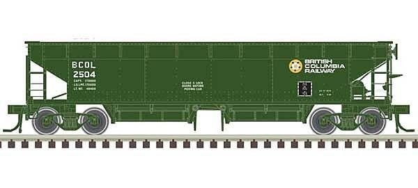 70-Ton Hart Ballast Car - Ready to Run - Master(R) -- British Columbia Railway 2504 , HO, Atlas Model Railroad Co. 20006798