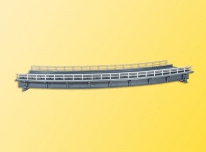 Curved Steel Girder Bridge -- 1-Track - 11 x 2-3/4 x 1-3/16` 28 x 7 x 3cm - 14` 35.7cm Radius - 45-Deg, HO, Kibri 39706