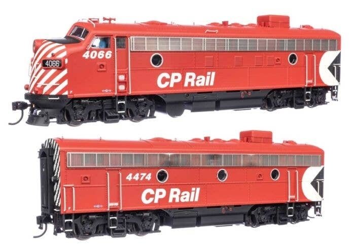 EMD FP7 & F7B Standard DC -- Canadian Pacific 4066 & 4474 (red, white w/Multi-mark), HO, WalthersProto 49550