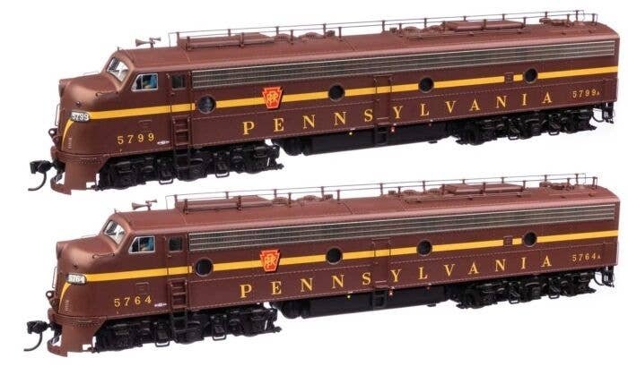 EMD E8 A-A - Standard DC -- Pennsylvania Railroad 5764A, 5799A (Class EP-22A Tuscan, Single-Stripe, HO, WalthersProto 49903