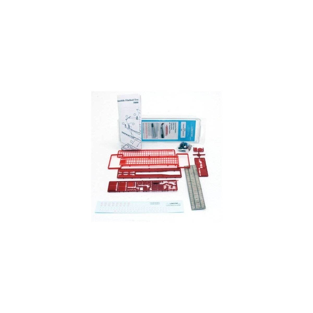 Trailmobile 40′ Flatbed Trailer - Kit -- Standard Red, HO, Lonestar Models 5000