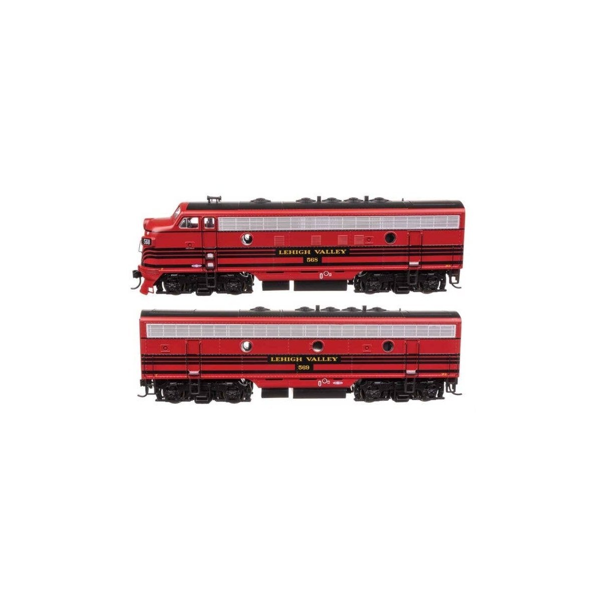 EMD F7 A-B Set - ESU Sound and DCC -- Lehigh Valley 568/569, HO, WalthersMainline 21407