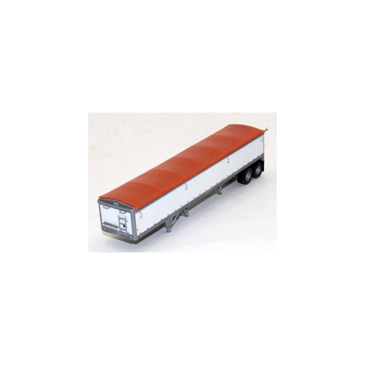 Wilson 43′ Pacesetter Grain Trailer - Kit -- White, Orange Tarp, HO, Lonestar Models 6033