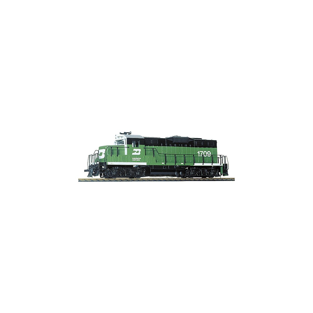 EMD GP9M - Standard DC -- Burlington Northern 1709 (green, white), HO, WalthersTrainline 101