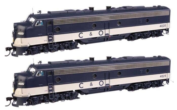 EMD E8 A-A - Standard DC -- Chesapeake & Ohio 4020 & 4025, HO, WalthersProto 49910