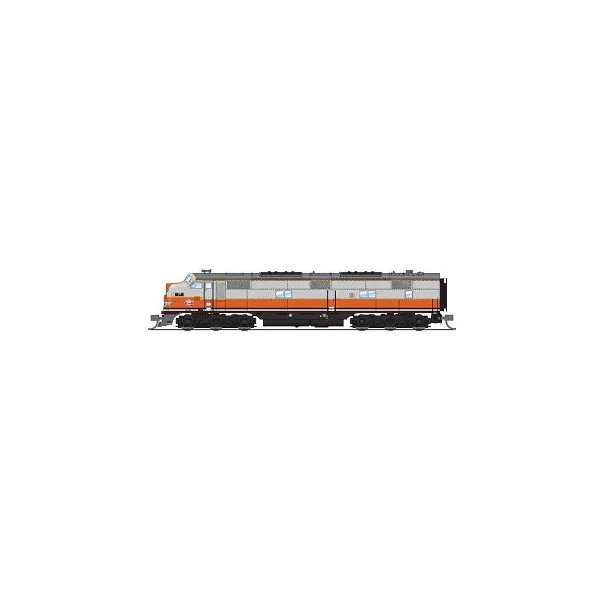 EMD E7A - Sound & DCC - Paragon4(TM) -- Milwaukee Road 17A (gray, orange, black), N, Broadway Limited Imports 8767