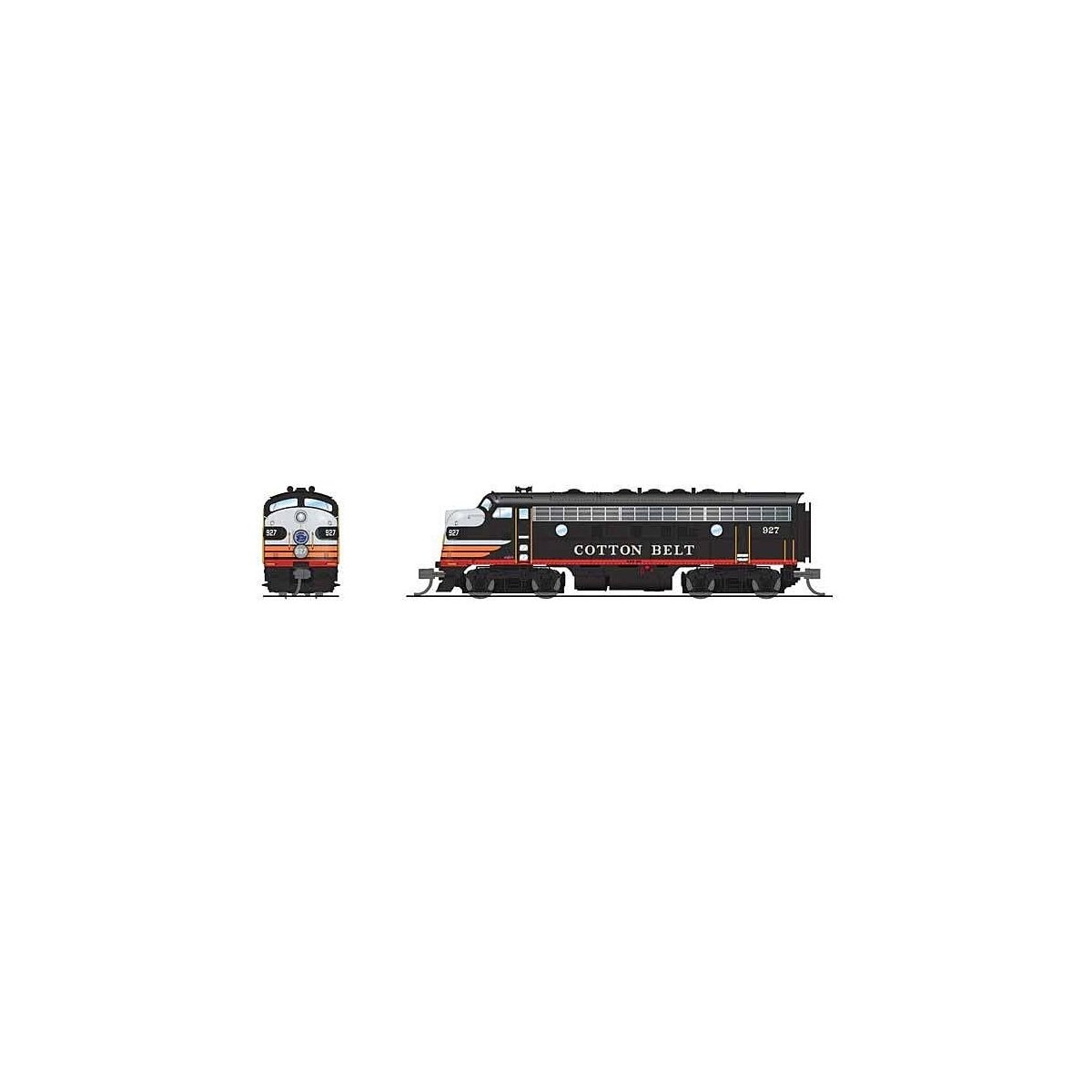 EMD F7A - Sound and DCC - Paragon4(TM) -- Cotton Belt SSW 931 (Black Widow, black, red), N, Broadway Limited Imports 9251